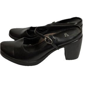 DANSKO Trixie Open Back Napa Leather Mary Jane Block Heel US 8/EU 38.5 Black EUC